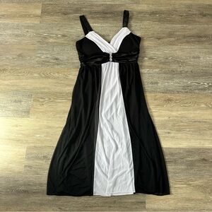 Vintage Y2K Womens Black And White Rhinestone Taboo Homecoming Dress Size Large